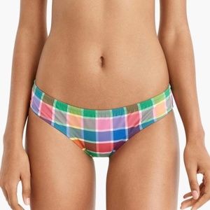 New with Tags Surf hipster bikini bottom in rainbow retro plaid J Crew SMALL